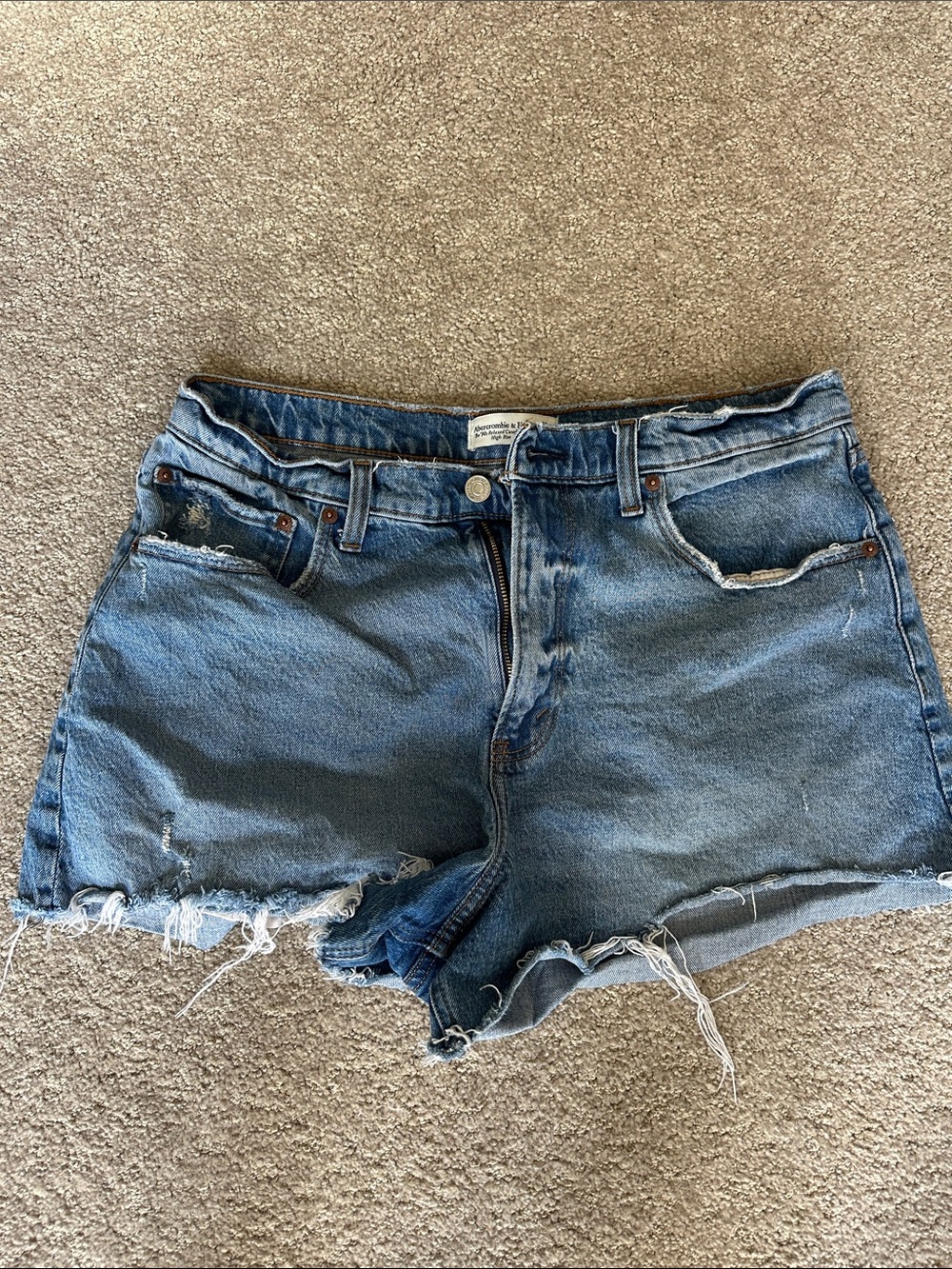 Abercrombie curve love Blue Denim Cutoff Shorts - Women's